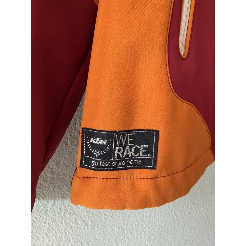 KTM Men's Racing Full Zip Jacket Red Orange Hooded Soft Shell Size Medium - Picture 3 of 10